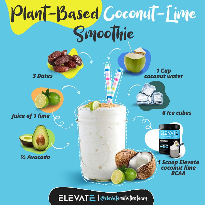 Plant Based BCAA Coconut lime Smoothie Recipe