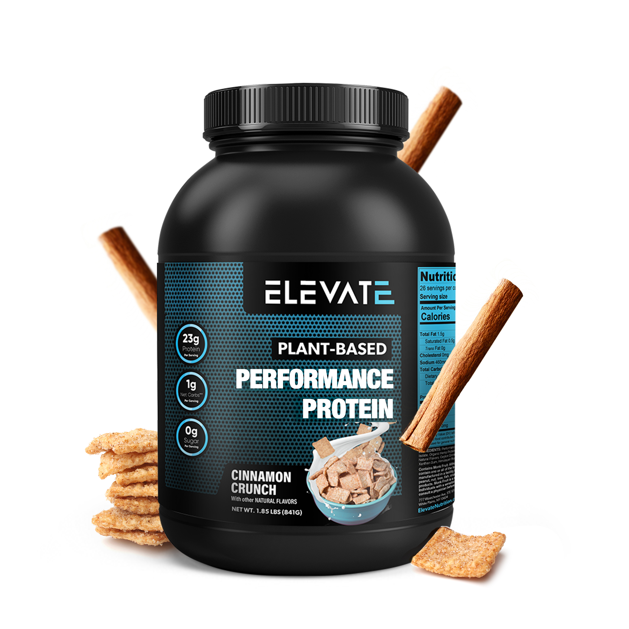 plant-based-cinnamon-crunch-protein-powder-by-Elevate-Nutrition