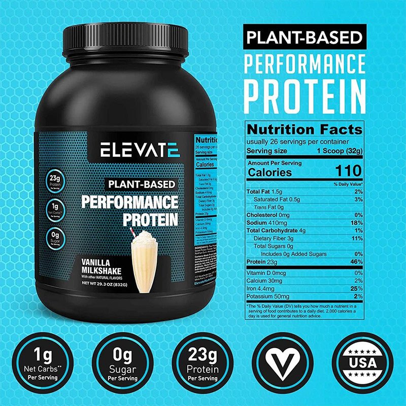 plant based performance protein chocolate brownie nutrition facts