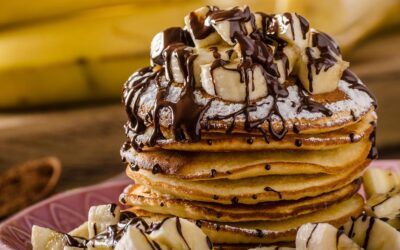 Chocolate Chip Banana Protein Pancakes